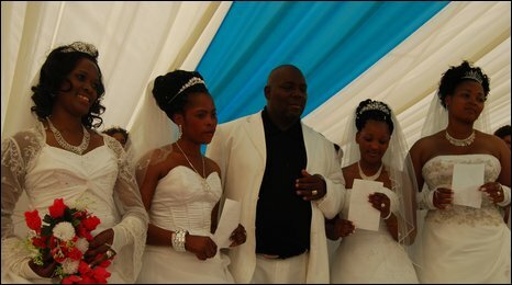 polygamous wedding when he recently married four women on the same day