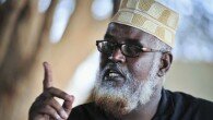 Sheikh Madobe speaks to journalists at Kismayo International Airport