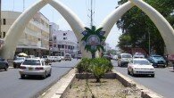 A better view of the tusks on main road into Mombasa