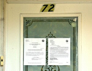 SPRINGFIELD -- The second and third floors of 72 Carver St. have been posted with condemnation notices by Springfield inspectors. Mayor Domenic J. Sarno cited unsafe living conditions when asking the U.S. government to cease relocating refugees to the city.Photo by Dave Roback / The Republican