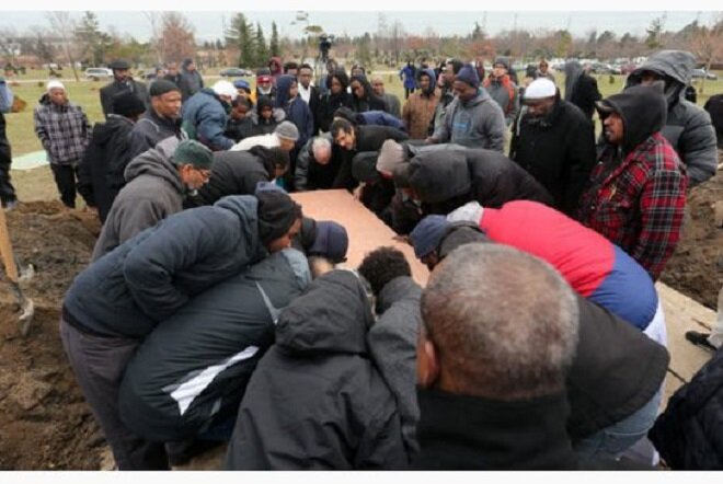 Some 1,500 mourners gathered for the funeral of homicide victims Zahra Abdille and her two sons, Faris and Zain. The funeral was held at the Khalid Bin Al-Walid Mosque in Etobicoke before they were buried at Beechwood Cemetery.