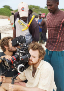 Director Cutter Hodierne, bottom right, on the set of 