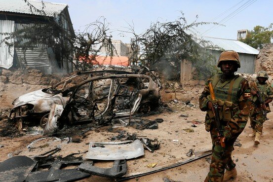 Ugandan soldiers patrolled in Mogadishu, Somalia, after an attack by suspected militants on Aug. 31. Reuters 