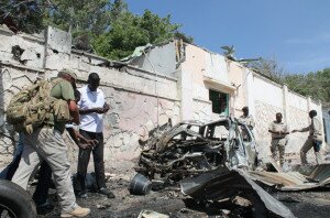 Four people were killed and nine wounded in Somalia’s capital Mogadishu on Wednesday when a suicide bomber rammed a car packed with explosives into a UN convoy