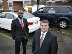 Dool Salat (left) and Ben Warne have worked together to start Reliant Transportation, a non-emergency medical transportation company serving the seven-county area. (Photo: Jason Wachter, jwachter@stcloudtimes.com PHOTOS)